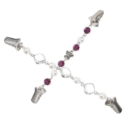 Mipcase 2 Stck Perlen Schmetterling Cardigan Clip Teiliges Metall Strickjacken Clips mit Kette Wasserfall Schal für Damen Schmuck zum Festlichen Tragen und Alltag Zufällige Farbe von Mipcase