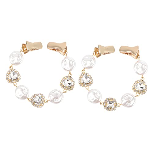 Mipcase 2 Stück Barock Perlen Broschen Clip für Strickjacke und Kleid Modischer Schal und Kragenhalter Leichter Schmuckclip für Damen Stilvoller Cardigan Verschluss Goldfarben von Mipcase