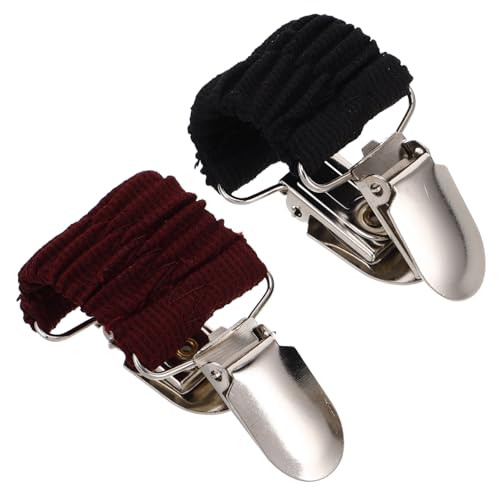 Mipcase 2 Stück Damen Strickjacken Clips Elastisch Taillen Cinch Clip für Pullover Kleider zur Schnellen Befestigung Modisch Praktisch Schwarz und Weinrot von Mipcase