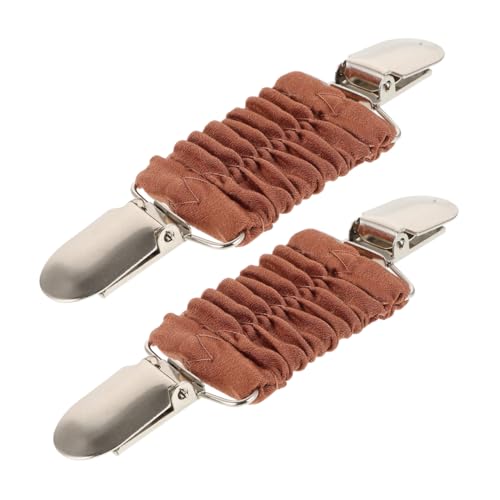 Mipcase 2 Stück Damen Taillenklemmen in Hellbraun Vintage Pullover Clips Vielseitige Schal und Kleid Clips Hemdclips für Casual und Formelle Anlässe Stilvolle Kleidungshalter von Mipcase
