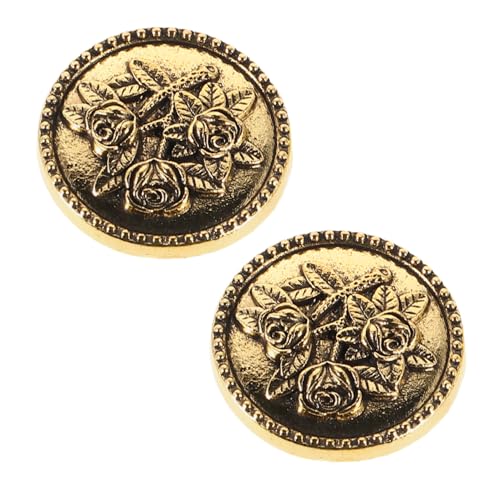 Mipcase 2 Stück Hemdmanschaumdeckung Dekorative Knopfmanschetten Button Deckelschmuck Vintage -Taste abdeckt Stilvolle Knopfabdeckungen Hemdknopf Schmuck Legierung Golden von Mipcase