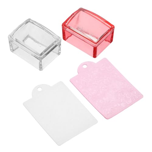 Mipcase 2 Stück Nagelstempel Klarer Nagelstamper Stempel für Nageldesign Nagelkunst stempeln Nagel Siegel Stempel Bastelstempel Nageltransferstempel Nailart Stamper Plastik von Mipcase