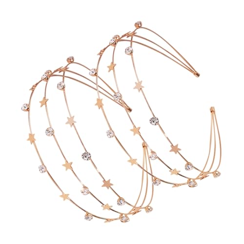 Mipcase 2stücke Göttin Haarreif Mit Funkelnden Sternen Eleganter Haarschmuck Für Braut Hochzeiten Partys Und Cosplay Goldenes Design Komfortable von Mipcase