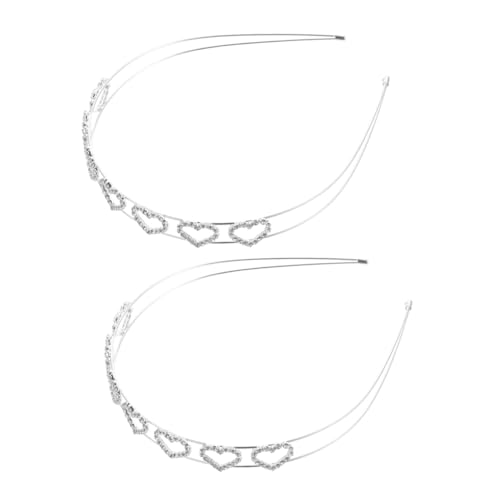 Mipcase 2 Stück Teiliges Haarschmuck mit Doppeltem Metallreif und Funkelnden Strasssteinen Braut und Party Stirnband Modisches Accessoire für Damen und Mädchen Geeignet für Hochzeiten und von Mipcase