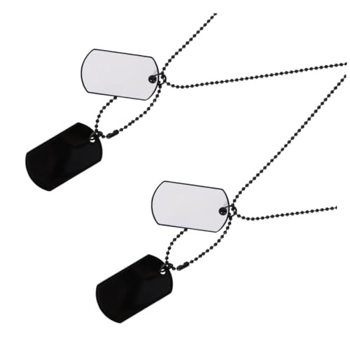 Mipcase 2 Stück Teiliges Halsketten mit Doppelseitigen Anhängern aus Legiertem Material Leichte Lange Pulloverkette für Damen und Herren Schmuckkette in Schwarz und Weiß für Alltag und von Mipcase