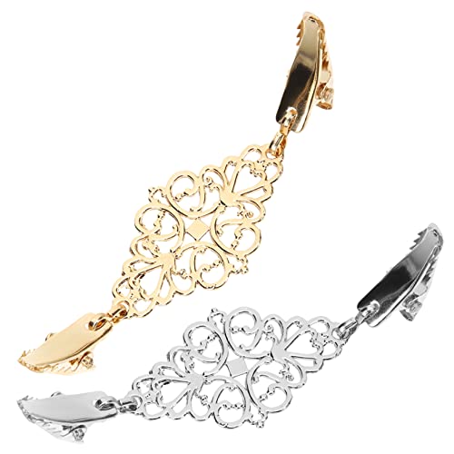 Mipcase 2 Stück Vintage Cardigan Clip Brosche Pullover Clip für Strickjacke Schal Hemd Kragen Vielseitig Einsetzbar Anzubringen Schützt Kleidung bei Festlichen Anlässen von Mipcase