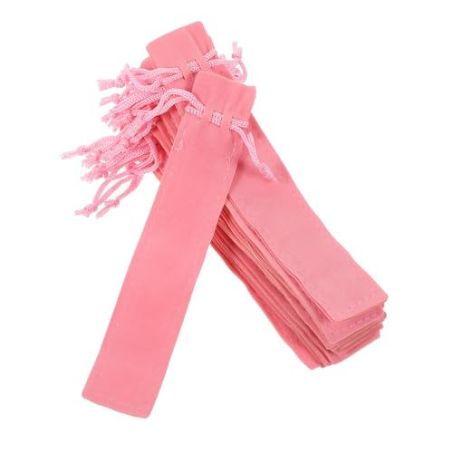 Mipcase 20 Stück Rosa Kordelzug Stiftbeutel aus Strapazierfähigem Veloursstoff Einzelner Stifteschutz Kratzfeste Schreibgerätehüllen Praktische und Aufbewahrungssäckchen von Mipcase