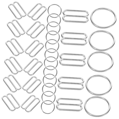 Mipcase 20Paare Trägerversteller Verstellbare Schnallen Langlebige Verschlüsse für Unterwäsche Badebekleidung Kleider Einsetzbar Silberfarben von Mipcase