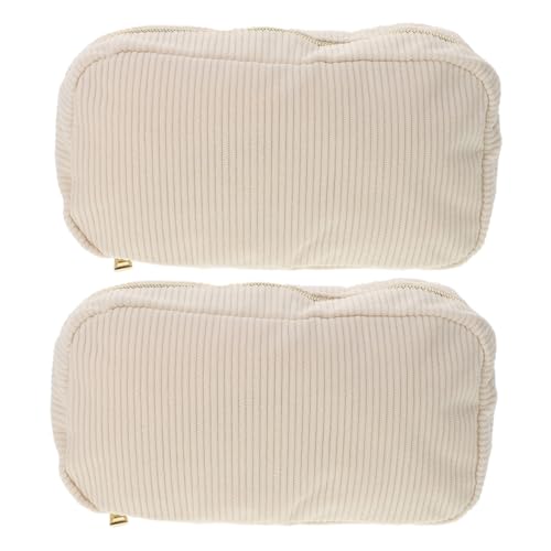 Mipcase 2 Stück Kosmetiktasche für Frauen Tragbare Make Up Tasche Cord und Nylon Geräumige Reise Aufbewahrungstasche für Toilettenartikel und Schmuck für Reisen und Alltag von Mipcase