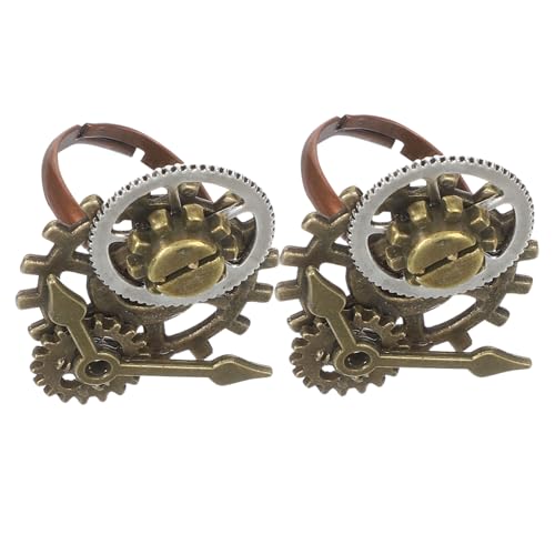Mipcase 2Stücke Steampunk Legierung im Vintage Design für Frauen Kreativer Fingerring Modisches für Jede Gelegenheit von Mipcase