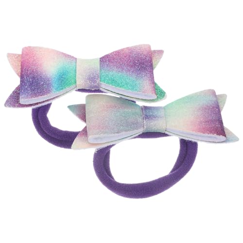 Mipcase 2stücke Elastische Pferdeschwanzhalter Glitzer Haarschleifen Mädchen Elastische Haargummis Süße Haargummis Für Junge Mädchen Und von Mipcase