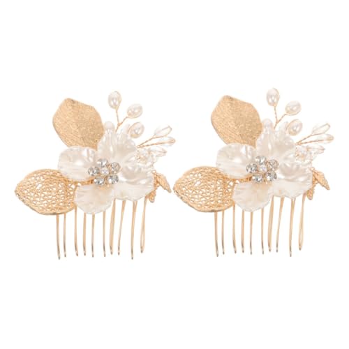 Mipcase 2stücke Haarkamm Mit Strass Für Bräute Goldene Haarschmuck Mit Perlen Und Kristallen Für Hochzeiten Und Besondere Anlässe Elegantes Haar-accessoire Für Damen Und Mädchen von Mipcase