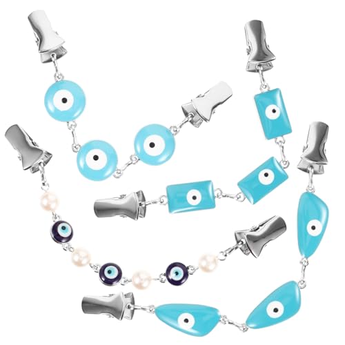 Mipcase 4 Stck Teiliges Metal Sweater Clips mit Evil Eye Design Stilvolle Cardigan Clips für Pullover Kleider Schals und Kragen Einfache Anbringung Kleidung Accessoires für Damen von Mipcase