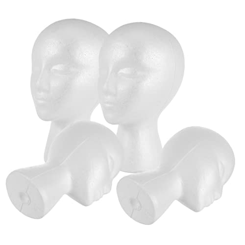 Mipcase 4 Stück Kopfmodell Perücken Männliche Schaufensterpuppe Schaufensterpuppenkopf-display Schaufensterpuppenköpfe Mannequin Männer Und Frauen Kopftyp Brillengestell Weiß Schaum von Mipcase