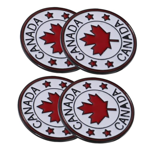 Mipcase 4 Stück Teiliges Kanadische Ahornblatt Broschen aus Metalllegierung Runde Niedliche Anstecknadeln Emaille Pins als Souvenir für Kleidung Hüte Schals und Rucksäcke Kanadisches von Mipcase