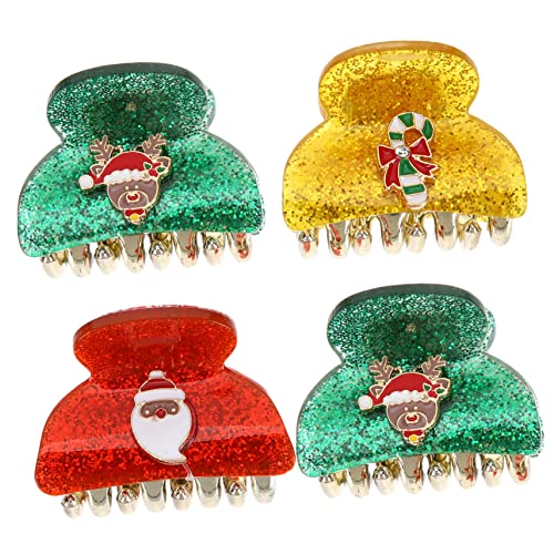 Mipcase 4 Stück Teiliges Kleine Bunte Haarklammern mit Weihnachtsdesign Minimalistischer Haarclip für Festliche Stylings Langlebig und Modisch für Damen Geschenkidee für Weihnachten und von Mipcase