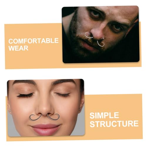 Mipcase 4 Stück Nasenringe Septumring Verstellbar Aus Chirurgenstahl Für Damen Herren Schnurrbart Nasenpiercingring Körperschmuck Nasenring Piercing Zubehör von Mipcase
