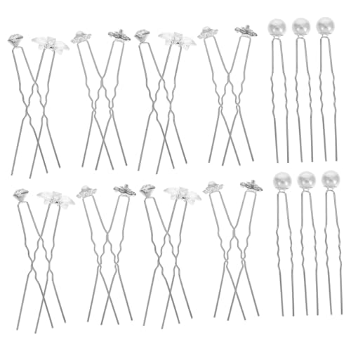 Mipcase 40 Stück Teiliges Braut Haarschmuck U Förmig mit Perlen und Strass Blumen Haarnadeln Stabile Hochzeits Haarspangen für Frauen Eleganter Schmuck für Braut Frisuren und Festliche von Mipcase