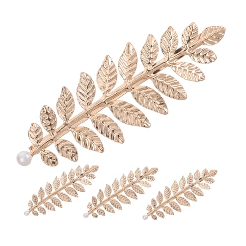 Mipcase 4stücke Perlenblatt-haarspangen Damen Vintage-haar-accessoires Mit Haarnadeln Für Hochzeiten Partys Und Alltag von Mipcase