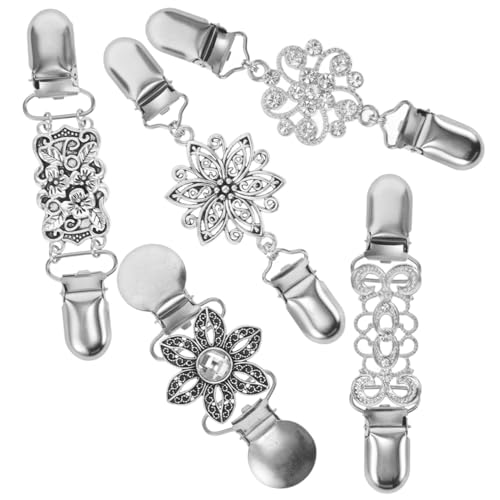 Mipcase 5 Stück Retro Teiliges Schalclips für Damen Broschen aus Langlebiger Legierung Vielseitige Strickjacken und Kleidungsaccessoires mit Vintage und Zeitlosem Europäischen Design von Mipcase