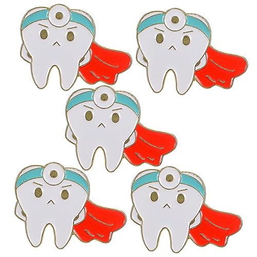 Mipcase 5 Stück Teiliges Cartoon Zahn Broschen Emaille Lustige Anstecknadeln für Kleidung Taschen Schals für und Mundgesundheitsbegeisterte von Mipcase
