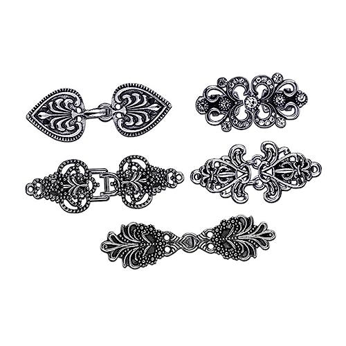 Mipcase 5 Stück Teiliges Vintage Strickjacken Clips mit Kristallblumenmuster Retro Sweater und Cardigan Verschlüsse Broschen für Damen Vielseitig Einsetzbar bei Freizeit und Formellen von Mipcase