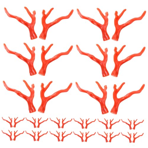 Mipcase 50 Stück Teiliges Hirschgeweih Deko für DIY Haar und Bastelprojekte Kleine Weihnachtliche Geweihe in Klassischem Rot Vielseitig als Festtagskopfschmuck und Partydekoration von Mipcase