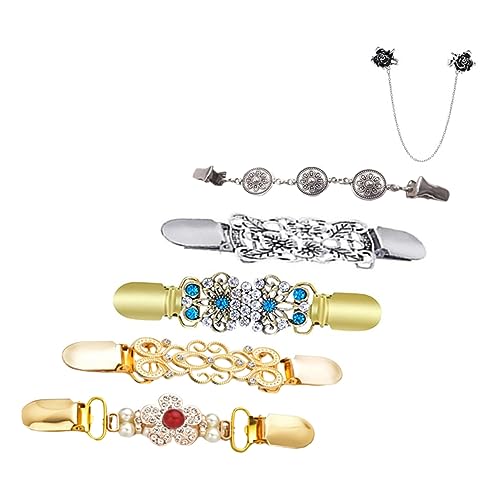 Mipcase 6 Stück Teiliges Damen Strickjacken Clips aus Legierung Cardigan Kragen Clips für Pullover und Kleider Vielseitige Kleidungsklammern für Formelle und Anlässe Elegant und Robust von Mipcase