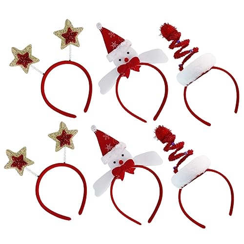 Mipcase 6 Stück Teiliges Weihnachts Haarreif mit Schneemann Weihnachtsbaum und Stern Leichtes Xmas Party Haarband für Festliche und Weihnachtsdeko Komfortabel und Vielseitig für Damen von Mipcase