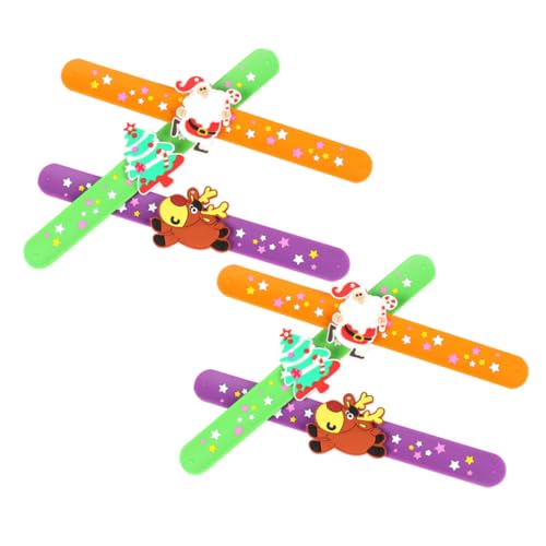 Mipcase 6 Stück Weihnachts Schnapparmbänder aus Langlebigem Silikon Bunte Armbänder für Weihnachtsfeiern Lustige Schlagerarmbänder für Jungen und Mädchen Sicher und Leicht Anzulegen von Mipcase