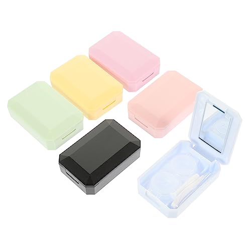 Mipcase 6sätze Reise-kontaktlinsenbehälter Tragbar Linsenbehälter Mit Spiegel Kontaktlinsen-aufbewahrungsbox Kleiner Organizer Für Reisen von Mipcase
