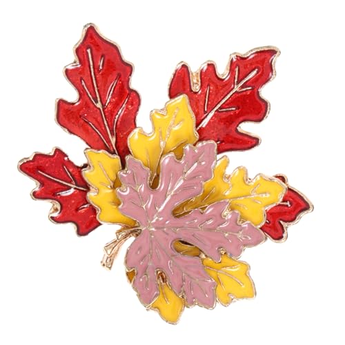 Mipcase Ahornblatt Brosche aus Metall Mehrlagige Thanksgiving Anstecknadel für Damen Modisches Kleidungszubehör Langlebiger Lapel Pin für Anzug Hut und Schal Rostfrei und Formbeständig von Mipcase