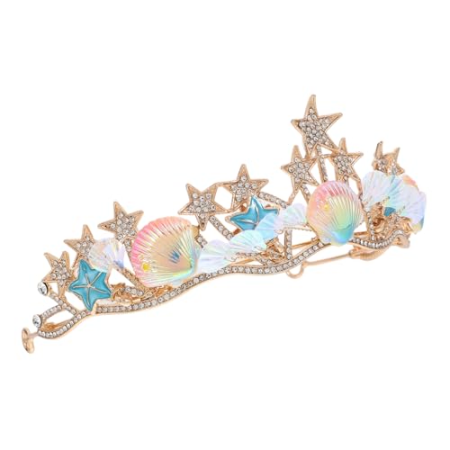 Mipcase Prinzessinnen Krone Aus Meerjungfrau-haarschmuck Mit Fisch Und Muschel-design Haar-accessoire Für Mädchen Und Erwachsene Vintage-kopfschmuck Für Geburtstag Und Kostümfeiern von Mipcase