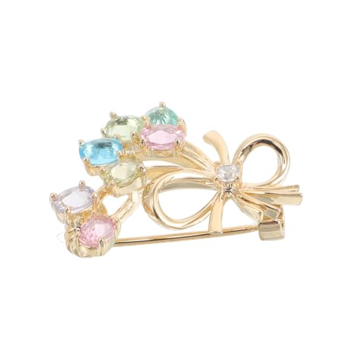 Mipcase Blumenbrosche Zirkon Blumenbrosche Anstecknadel Ästhetischer Schmuck Damen Brautaccessoire Für Hochzeitskleider Und Alltagsmode von Mipcase