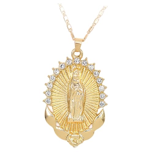 Mipcase Damen Halskette mit Goldfarbenem Anhänger Feiner Christlicher Schmuck Leichtes Langlebiges Design Modisches Accessoire für Alltag und Besondere Anlässe von Mipcase