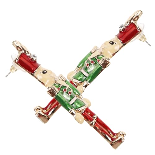 Mipcase Damen Ohrstecker Nutcracker Design Langlebige Legierung Glitzernde Strasssteine Leichte Ohrhänger für Geburtstag Party Vielseitiger Schmuck für Frauen und Mädchen von Mipcase