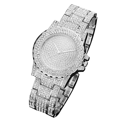 Mipcase Anschauen Kristalluhren Armbanduhr Weibliche Geschäftsuhr Elegante Frauen Reloj Strassuhr Damenuhr Mit Strass Geschäftsfrauen Beobachten Dekor Strasssteine Glas Fräulein Leser von Mipcase