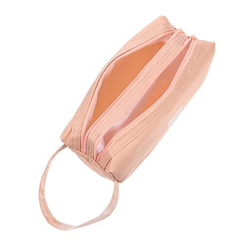 Mipcase Doppelstöckiger Bleistiftbeutel aus Oxford Großer Tragbarer Reißverschluss Bleistiftkoffer für Schule und Schreibwaren und Kosmetik von Mipcase