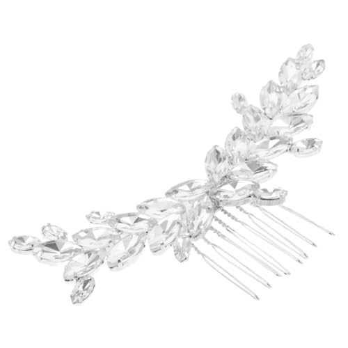 Mipcase Eleganter Silberner Haarkamm für Hochzeit Handgefertigt mit Strasssteinen Sicherer und Leichter Brautschmuck für Damen und Blumenmädchen Vielseitiges Accessoire für Festliche von Mipcase
