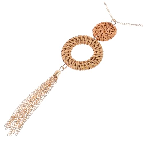 Mipcase Gewebte Halskette Damen mit Filigranem Anhänger Leichter Modeschmuck Dekoratives Accessoire für Alltag Büro Party und Reise Eleganter Pullover Schmuck von Mipcase