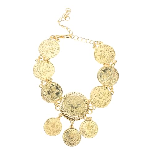 Mipcase Goldfarbenes Damen Fußkettchen mit Quasten und Münzanhängern Leichtes Elegantes Schmuckstück für Strand und Hochzeitsfeiern Modisches Accessoire für Sommer Events von Mipcase