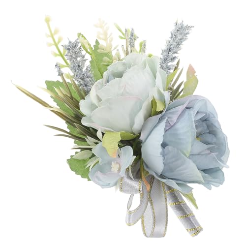 Mipcase Graublaue Künstliche Rosen Boutonniere für Bräutigam Hochzeit Corsage Stilvoll für Brautjungfern und Feierlichkeiten Geeignet für Romantische Anlässe von Mipcase
