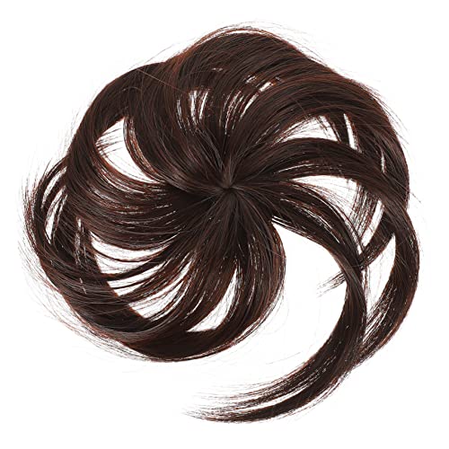 Mipcase Haarteil Clip Extensions für Damen Unsichtbarer Haartopper Tiefbraun aus Hochwertigem Kunsthaar für Tägliches Styling Partys und Cosplay von Mipcase