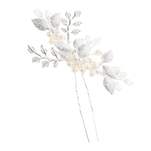 Mipcase Handgefertigte Braut Haarnadel mit Weißen Perlenblüten Vintage Haarschmuck Damen Sichere Befestigung Vielseitig für Hochzeit Ball Party und Festliche Anlässe Eleganter Haarschmuck von Mipcase