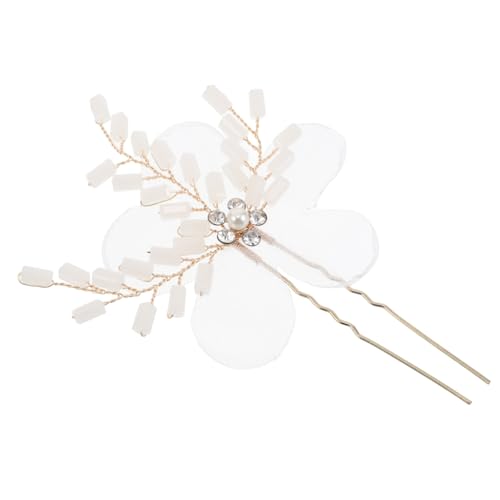 Mipcase Handgefertigter Braut Haarschmuck aus Weichem Material Strass Haarspange mit Floraler Stoffblume Eleganter Haarkamm für Frauen Hochzeit Party Vielseitiges Accessoire für Damen und von Mipcase