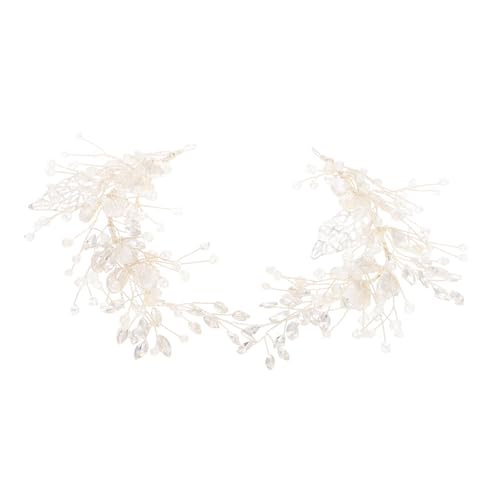 Mipcase Handgefertigter Brautschmuck Silber Perlen Haarspange mit Blattdesign Langlebige Vielseitig für Hochzeit Abendveranstaltungen Damen Haarschmuck Accessoires von Mipcase