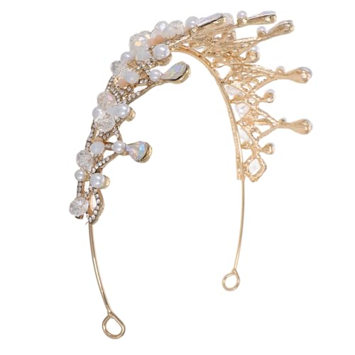 Mipcase Handgefertigtes Prinzessin Haarreif Krone Koreanisches Vintage Diadem Brautschmuck für Hochzeit Elegant Design Damen Haarschmuck Goldfarbenes Accessoire von Mipcase