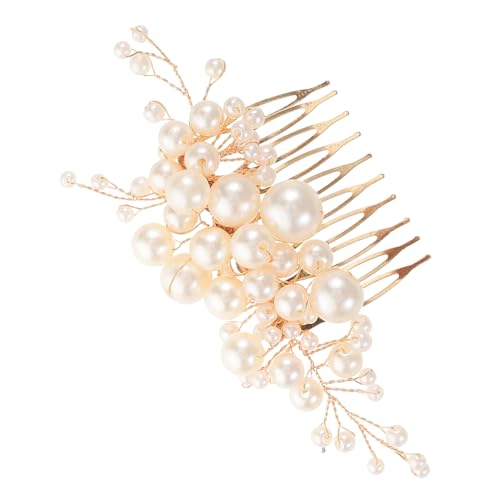 Mipcase Handgemachter Haarkamm mit Kunststoffperlen Eleganter Brautschmuck Seitlicher Haarkamm für Hochzeit Vielseitiges Accessoire für Braut und Festliche Anlässe Detailreiche von Mipcase