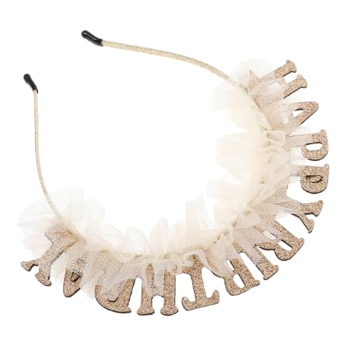 Mipcase Happy Birthday Stirnband für Mädchen Prinzessin Haarschmuck aus Tüll Leichtes Bequemes Geburtstags Accessoire für Festliche Partys und Prinzessinnen von Mipcase
