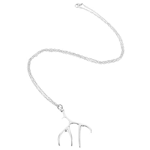 Mipcase Hirschgeweih Halskette mit Schlichtem Design Kreative Weihnachts Schmuck Stilvolles Xmas für Damen Verarbeitung Auffälliges Party Accessoire von Mipcase